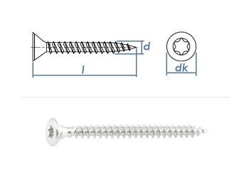 4 x 30mm Spanplattenschrauben VG Torx Stahl verzinkt (100 Stk.)