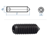 M4 x 5mm Gewindestift Spitze DIN914 45H schwarz (10 Stk.)