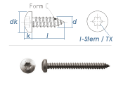 5,5 x 80mm Blechschrauben Linsenkopf TX verzinkt...