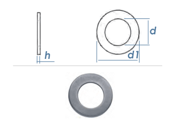 8 x 14 x 0,2mm Passscheiben DIN 988 Edelstahl A2 (10 Stk.)