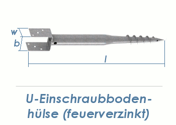 80 x 700mm U-Einschraubbodenhülse feuerverzinkt (1 Stk.)