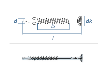 6,3 x 85mm Flügelbohrschrauben TX Edelstahl C1 gehärtet (1 Stk.)