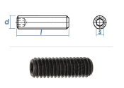 M10 x 60mm Gewindestift Kegelkuppe DIN913 45H schwarz (1...