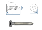 3,5 x 25mm Blechschrauben Senkkopf TX verzinkt  DIN7982-C...