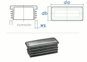 40 x 30mm / WS:1-3mm Lamellenstopfen rechteckig PE...