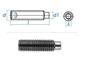 M10 x 20mm Gewindestift Zapfen DIN915 Edelstahl A2 (10 Stk.)