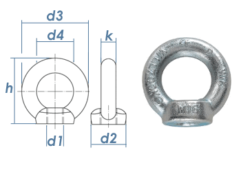 M14 Ringmutter DIN 582 Stahl C15E verzinkt (1 Stk.)