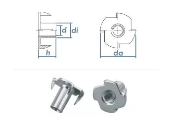 M10 x 13mm Einschlagmuttern verzinkt (10 Stk.)