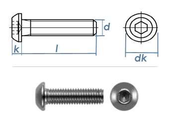 M5 x 20mm Linsenflachkopfschraube ISK ISO7380 Edelstahl A2    (10 Stk.)