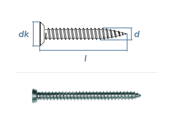 7,5 x 132mm Rahmenschrauben mit Senkkopf Torx Stahl verzinkt (10 Stk.)