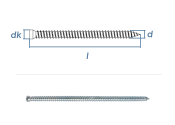 7,5 x 182mm Rahmenschrauben mit kleinem Kopf TX30 Stahl...