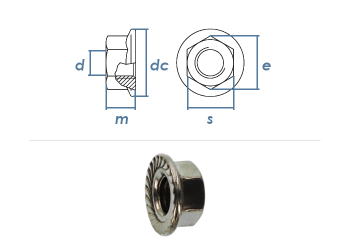 M3 Sechskantmutter m. Flansch ähnl. DIN6923 Stahl verzinkt FKL8 (100 Stk.)