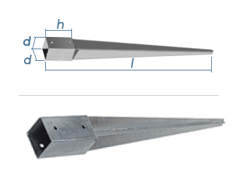 70 x 750mm Einschlagbodenhülse feuerverzinkt (1 Stk.)