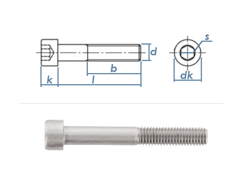 M10 x 80mm Zylinderschraube DIN912  Edelstahl A2  (1 Stk.)