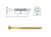4,5 x 45mm Spanplattenschrauben TG TX25 Stahl gelb...