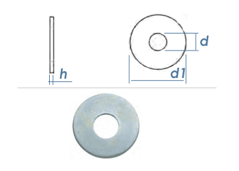 10,5 x 40mm Kotflügelscheiben Stahl verzinkt (10 Stk.)