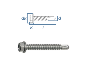 5,5 x 32mm Bohrschrauben Sechskantkopf DIN7504 Stahl verzinkt (10 Stk.)