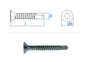 3,5 x 25mm Bohrschrauben Senkkopf TX DIN7504 Stahl...