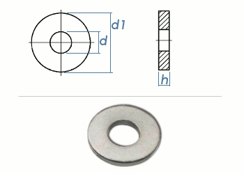 6,4mm Scheiben für Spannzeuge DIN6340 Stahl verzinkt (10 Stk.)