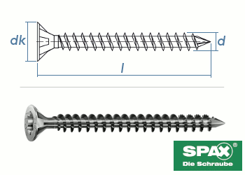 8 x 280mm SPAX Konstruktionsschrauben Vollgewinde TX Senkkopf (1 Stk.)