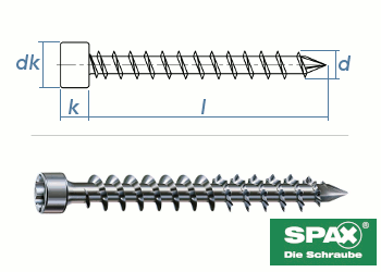 8 x 450mm SPAX Konstruktionsschrauben Vollgewinde TX Zylinderkopf (1 Stk.)