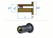 M3 x 11,4mm EPDM-Blindnietmuttern (10 Stk.)