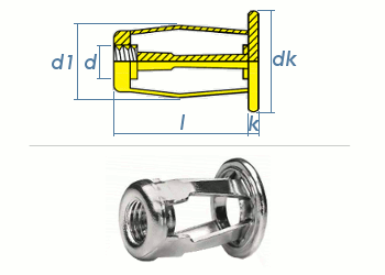 M8 x 20,5mm Spreiz-Blindnietmuttern Stahl (1 Stk.)