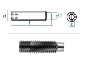 M6 x 20mm Gewindestift Zapfen DIN915 Edelstahl A2 (10 Stk.)