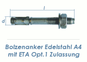 M10 x 112mm Bolzenanker Edelstahl A4 - ETA Opt. 1 (1 Stk.)