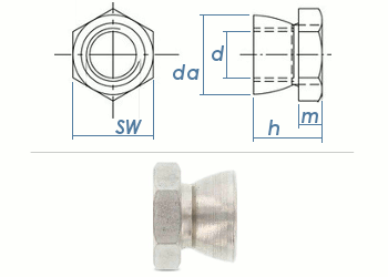 M6 Sechskant-Kombimutter mit beweglicher Scheibe Edelstahl A2, 0,79 €