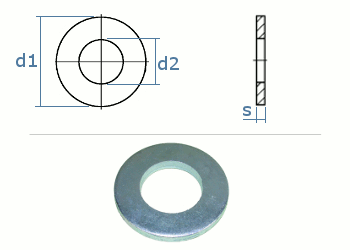 13mm Unterlegscheiben DIN 134 Stahl verzinkt - Schraube