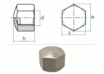 plus6 Hutmutter 6kant DIN1587 M10 Edelstahl A2 VE=250 p6 - Werkzeug Roloff  GmbH