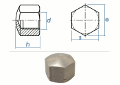 M10 Hutmutter flach DIN917 Edelstahl A2 (10 Stk.)