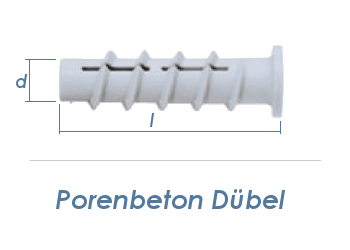 6 x 50mm Porenbeton Dübel (10 Stk.)