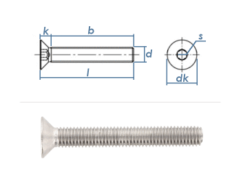 M8 x 20mm Senkschrauben DIN7991 Edelstahl A2 (10 Stk.)