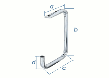 160 x 110mm Wand/Deckenhaken verzinkt  (1 Stk.)