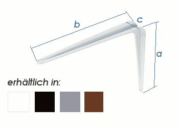 125 x 150mm Stahlblechkonsole weiss (1 Stk.)