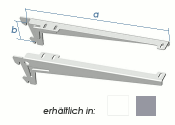 180 x 50mm Winkelträger 2-teilig weiss (1 Stk.)