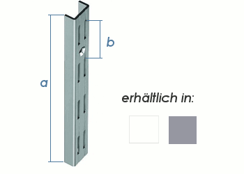 2000 x 50mm Wandschiene 2-reihig weiss (1 Stk.)