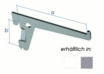 500 x 50mm Einloch-Träger aluweiss (1 Stk.)