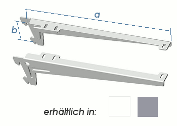 280 x 50mm Winkelträger 2-teilig weiss (1 Stk.)