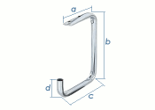 255 x 150mm Wand/Deckenhaken verzinkt  (1 Stk.)