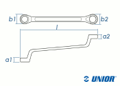 SW6 x 7 UNIOR Doppel-Ringschlüssel DIN838 verchromt  (1 Stk.)