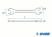 SW10 x 11 UNIOR Doppelgabelschlüssel DIN3110 verchromt  (1 Stk.)