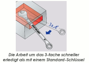 SW10 UNIOR Ring-Ratschengabelschlüssel IBEX verchromt  (1 Stk.)
