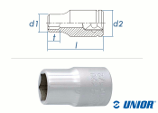 SW15 UNIOR Sechskant-Steckschlüssel mit 1/2"...