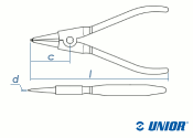 180mm UNIOR Sicherungsringzange 532PLUS/1DP außen,...