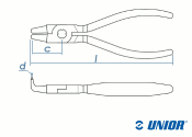 166mm UNIOR Sicherungsringzange 538PLUS/1DP innen, gebogen (1 Stk.)