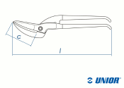 350mm UNIOR Blechschere Pelikan 592R/7PR  (1 Stk.)