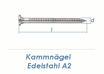 4 x 40mm Kamm Nägel Edelstahl A2 (10 Stk.)